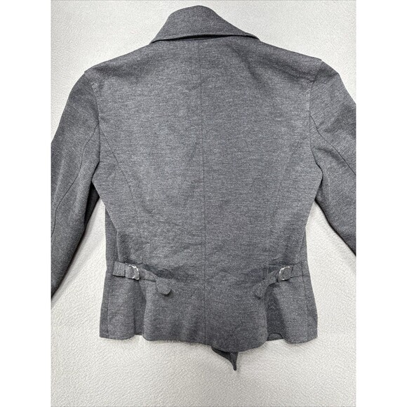 Lauren Ralph Lauren Jacket Womens Small Gray Herringbone Moto Biker Wool Blend - Picture 9 of 14
